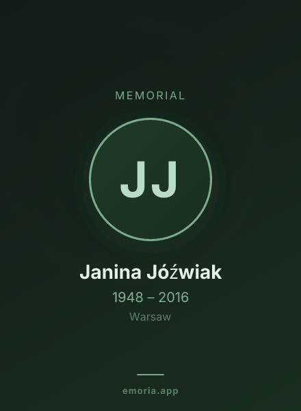 Memorial portrait of Janina Jóźwiak