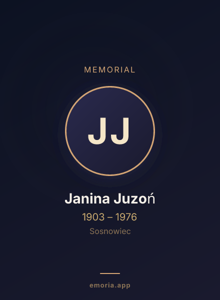 Memorial portrait of Janina Juzoń