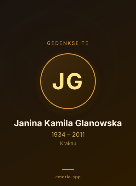 Gedenkportrait von Janina Kamila Glanowska