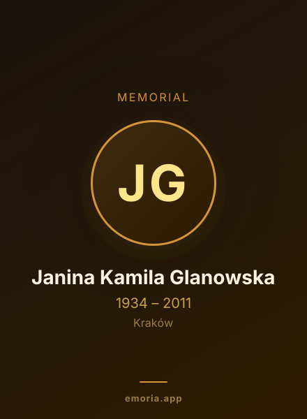 Memorial portrait of Janina Kamila Glanowska