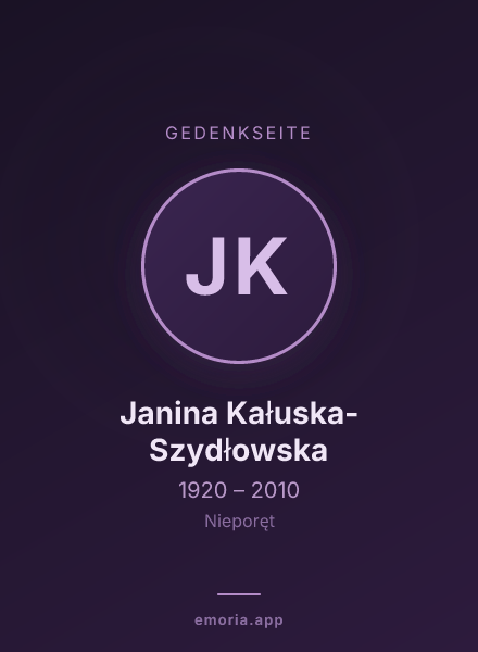 Gedenkportrait von Janina Kałuska-Szydłowska
