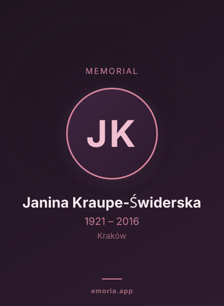 Memorial portrait of Janina Kraupe-Świderska