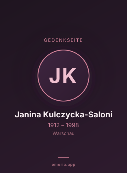 Gedenkportrait von Janina Kulczycka-Saloni