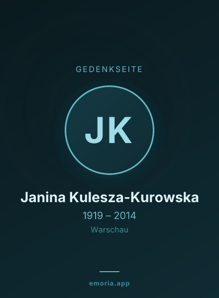 Gedenkportrait von Janina Kulesza-Kurowska