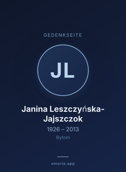 Gedenkportrait von Janina Leszczyńska-Jajszczok