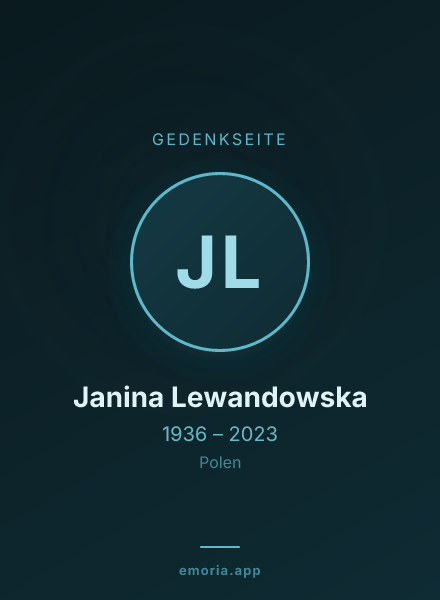 Gedenkportrait von Janina Lewandowska