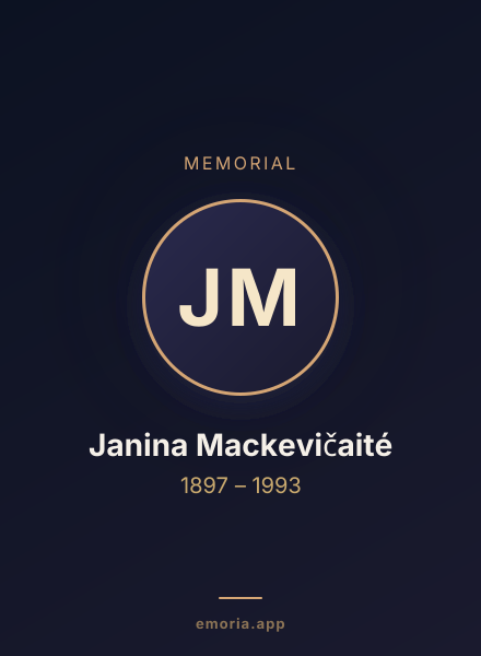 Memorial portrait of Janina Mackevičaité