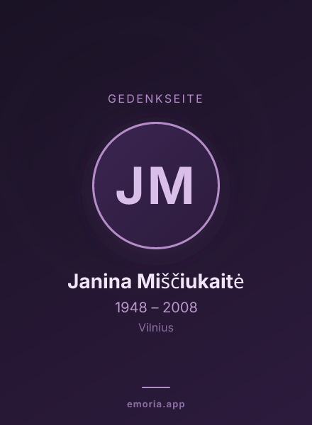 Gedenkportrait von Janina Miščiukaitė