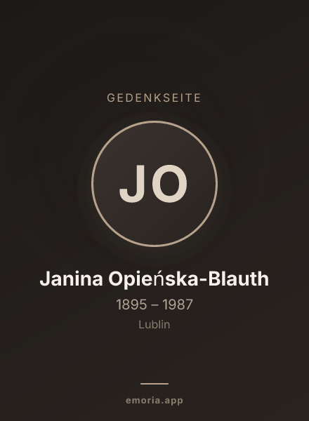 Gedenkportrait von Janina Opieńska-Blauth