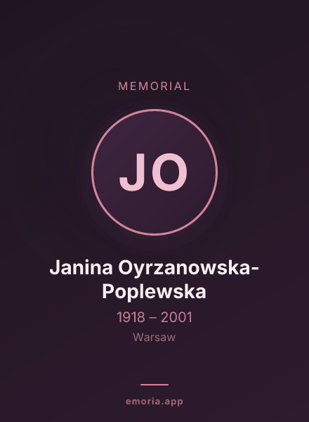 Memorial portrait of Janina Oyrzanowska-Poplewska