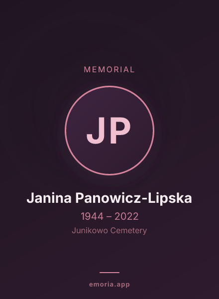 Memorial portrait of Janina Panowicz-Lipska