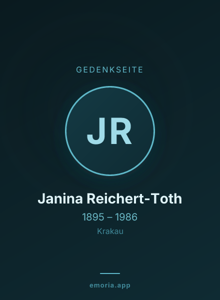 Gedenkportrait von Janina Reichert-Toth