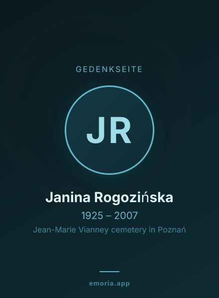 Gedenkportrait von Janina Rogozińska