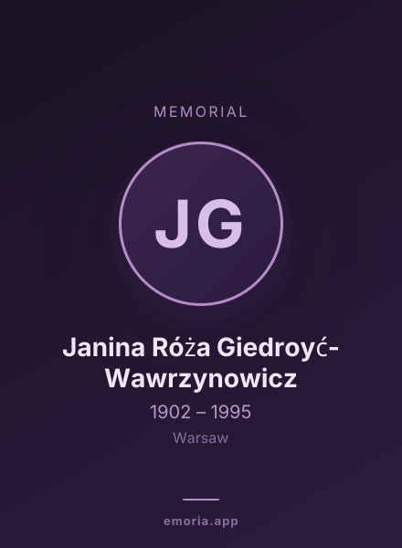 Memorial portrait of Janina Róża Giedroyć-Wawrzynowicz