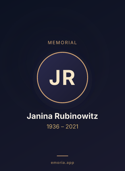 Memorial portrait of Janina Rubinowitz