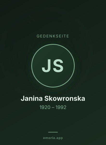 Gedenkportrait von Janina Skowronska