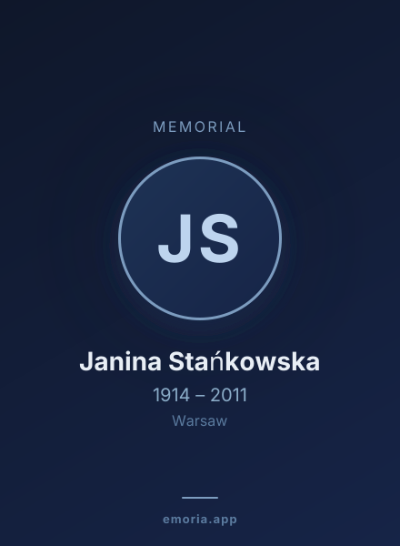 Memorial portrait of Janina Stańkowska