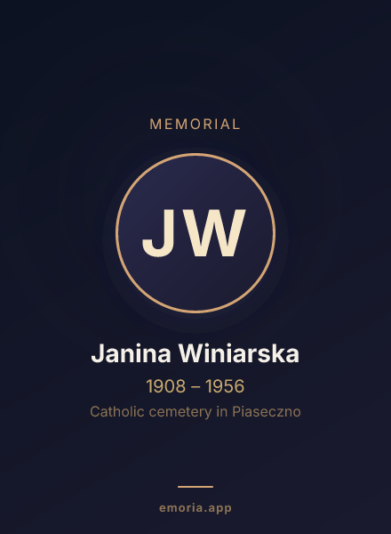 Memorial portrait of Janina Winiarska