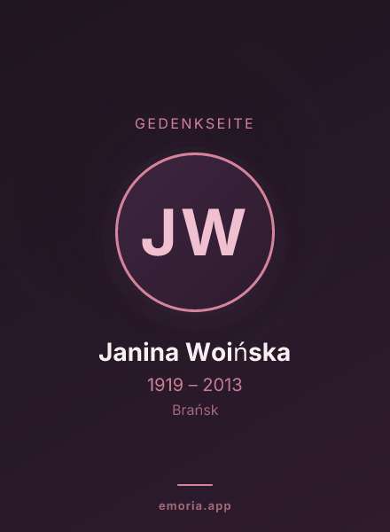 Gedenkportrait von Janina Woińska