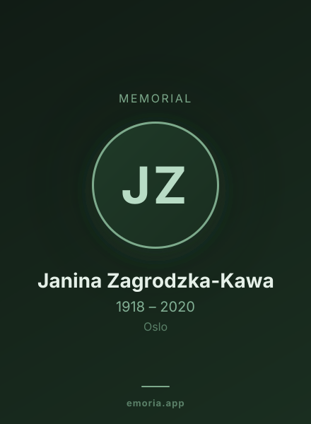 Memorial portrait of Janina Zagrodzka-Kawa
