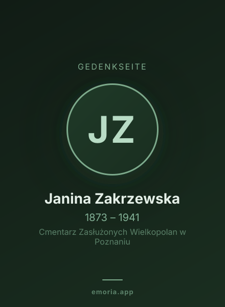 Gedenkportrait von Janina Zakrzewska