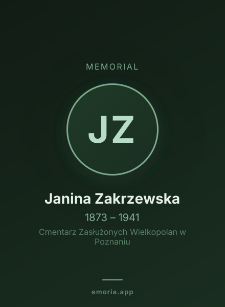 Memorial portrait of Janina Zakrzewska