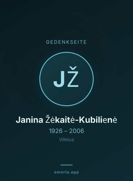 Gedenkportrait von Janina Žėkaitė-Kubilienė