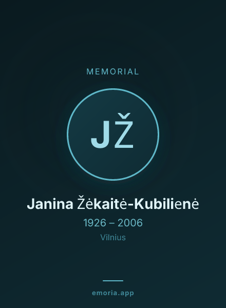 Memorial portrait of Janina Žėkaitė-Kubilienė