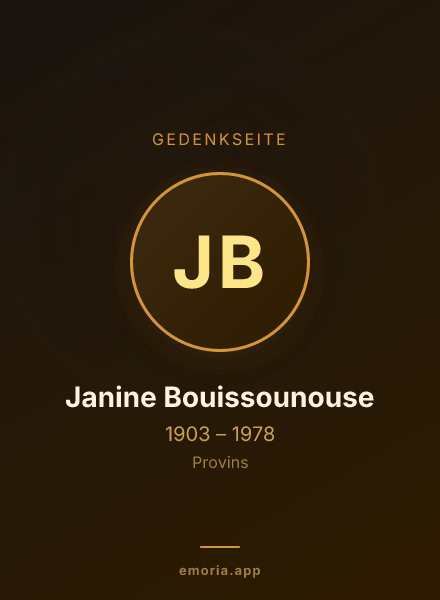 Gedenkportrait von Janine Bouissounouse