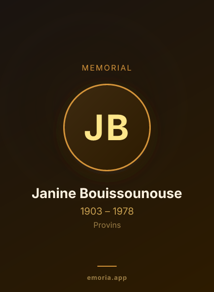 Memorial portrait of Janine Bouissounouse