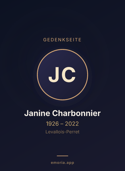 Gedenkportrait von Janine Charbonnier