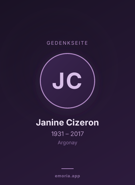 Gedenkportrait von Janine Cizeron