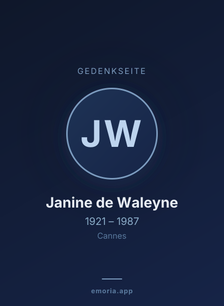 Gedenkportrait von Janine de Waleyne