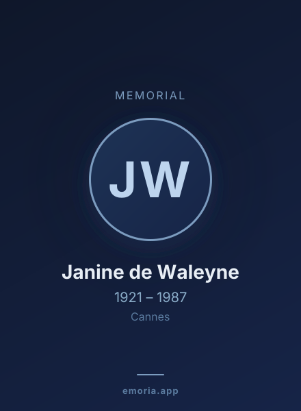 Memorial portrait of Janine de Waleyne