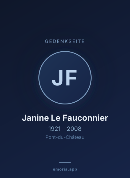 Gedenkportrait von Janine Le Fauconnier