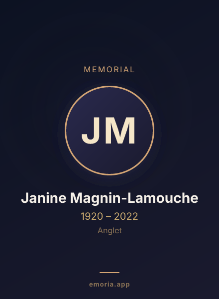 Memorial portrait of Janine Magnin-Lamouche