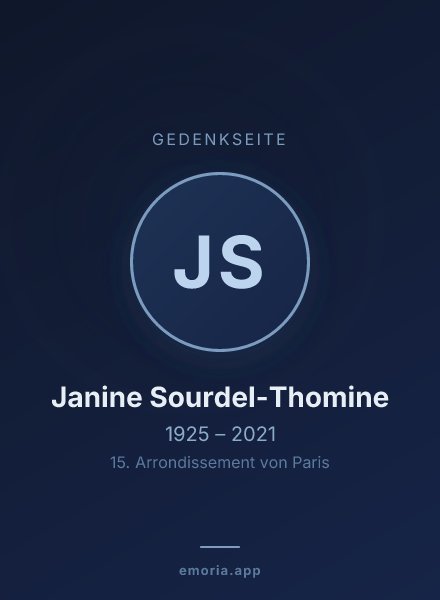 Gedenkportrait von Janine Sourdel-Thomine