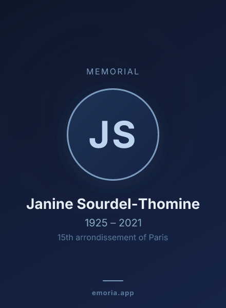 Memorial portrait of Janine Sourdel-Thomine