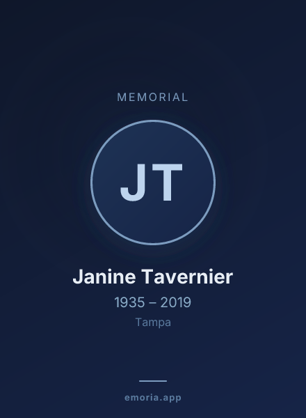 Memorial portrait of Janine Tavernier