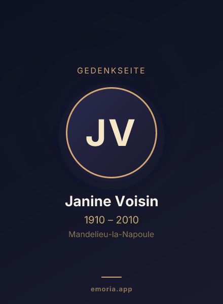 Gedenkportrait von Janine Voisin