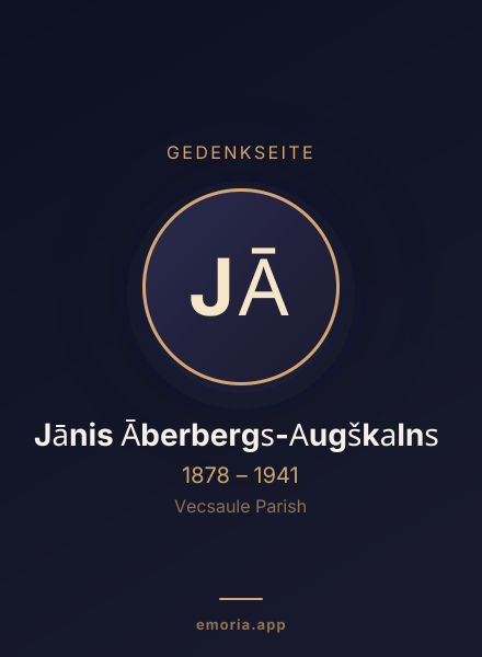 Gedenkportrait von Jānis Āberbergs-Augškalns