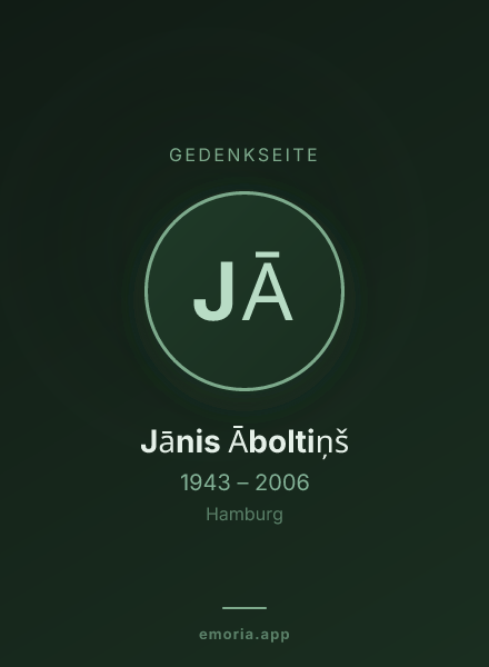 Gedenkportrait von Jānis Āboltiņš