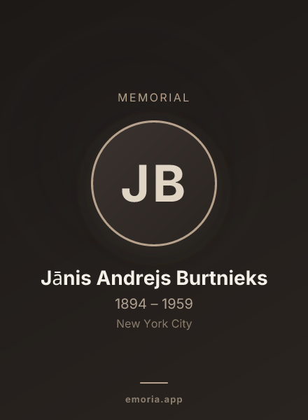 Memorial portrait of Jānis Andrejs Burtnieks