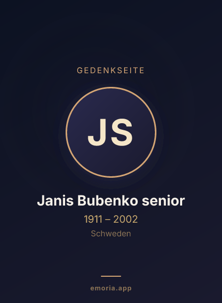 Gedenkportrait von Janis Bubenko senior