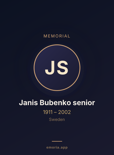 Memorial portrait of Janis Bubenko senior