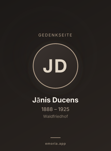Gedenkportrait von Jānis Ducens