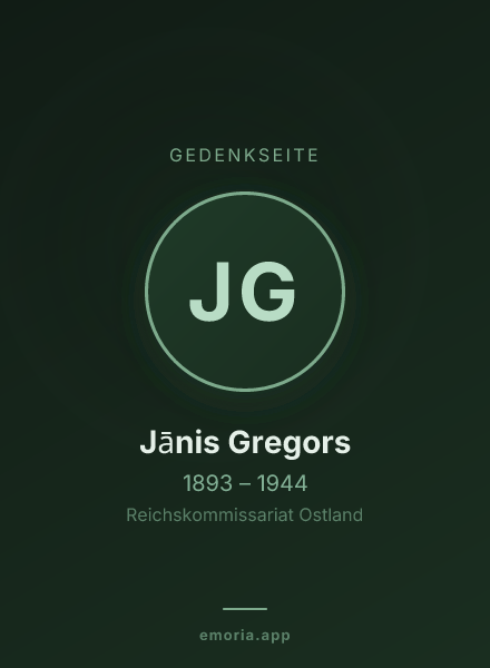 Gedenkportrait von Jānis Gregors