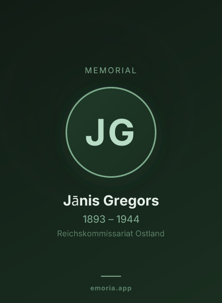 Memorial portrait of Jānis Gregors