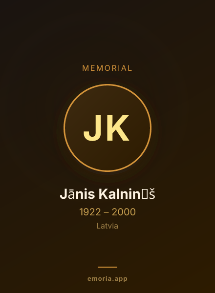 Memorial portrait of Jānis Kalnin̦š