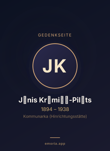Gedenkportrait von Jānis Krūmiņš-Pilāts